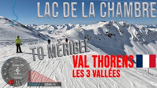 4K Skiing Val Thorens to Méribel Lac de la Chambre  End of Day Les3Vallées France GoPro HERO11 [upl. by Lorrad]