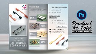 Product Tri Fold Brochure Design In Photoshop  Trifold Brochure Design  Brochure Catalog Design [upl. by Pincince]