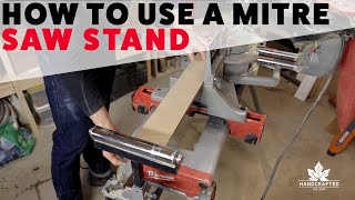 How to use a Mitre Saw Stand  Setting up saw stops [upl. by Alauqahs]