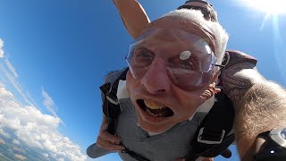 100YearOld Veteran Skydives For Charity [upl. by Sokul]