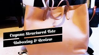 CUYANA TALL STRUCTURED LEATHER ZIPPER TOTE REVIEW  Blondes amp Bagels [upl. by Pejsach]