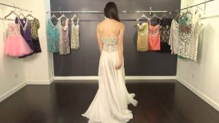 Strapless Chiffon Designer Dress 92603  Jovani [upl. by Odilo]