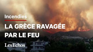 Les images spectaculaires des incendies en Grèce [upl. by Garbers]