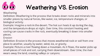 Weathering vs Erosion Definition and Examples UrduHindi [upl. by Nolyag]