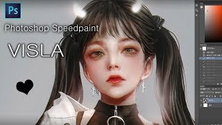 Photoshop Speedpaint  VISLA 포토샵 스피드 페인팅  비즐라 [upl. by Ahsiema]