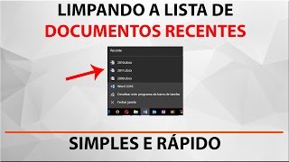 Limpando a lista de documentos recentes [upl. by Ialohcin188]