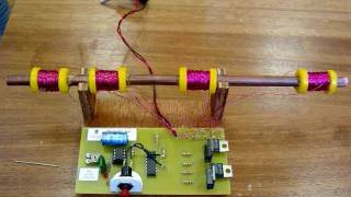 A Simple quotCoil gun or Gauss Riflequot Magnetic Linear Accelerator [upl. by Ahsaercal]