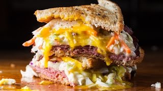 Pastrami Reuben Sandwich  SAM THE COOKING GUY recipe video [upl. by Vivyanne]