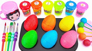 Satisfying Video l How to make Rainbow Lollipop Candy and Glossy Balls into Playdoh Cutting ASMR 2 [upl. by Charlton584]