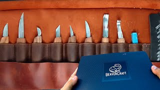 The best wood carving knife set for start Unboxing quotBeaver craft toolquot knifes [upl. by Leary]