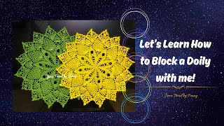 Lets learn how to block a doily with me  Jenn Trend by Jenny  How to Block Crochet Project [upl. by Eelarol]