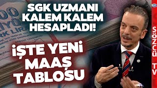 Kalem Kalem Yeni Maaş Tablosu SGK Uzmanı Hesapladı Memur SSK ve Bağkur Emekli Maaşı [upl. by Orianna429]