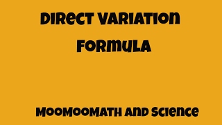 Easy Direct Variation Formula [upl. by Prescott617]