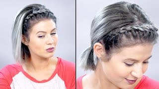 HOW TO Lace Braid Headband on Short Hair Tutorial  Milabu [upl. by Agem]