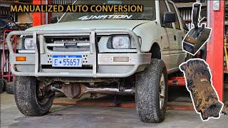 TF Rodeo Manualized Auto conversion and Jackaroo transfer case  A340 gearbox and rachet shifter [upl. by Tabina785]