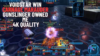 SWTOR  PVP Voidstar Win Carnage Marauder Enemy Gunslinger was a problem [upl. by Yht]