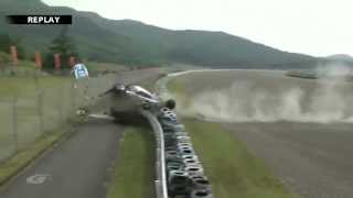 Iwasaki Huge Crash  2014 Super GT Autopolis [upl. by Guenna377]