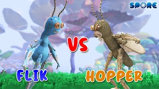 Flik vs Hopper  Insect Cartoon FaceOff S1E2  SPORE [upl. by Yesnikcm]