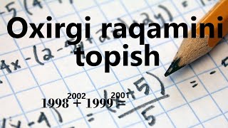 IDC toplami 1qismidan sonning oxirgi raqamini topish 5mavzu Qorakul matematika Salomov Furqat [upl. by Vidal]