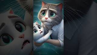 Tsunami Strikes Father and Sons Wild Escape 😰🌊 shorts cats ai catlover catvideos aicat [upl. by Hoffert73]