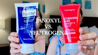 Neutrogena Stubborn Acne AM Benzoyl Peroxide Treatment Review  Compared to PanOxyl Max Strength [upl. by Irvin330]