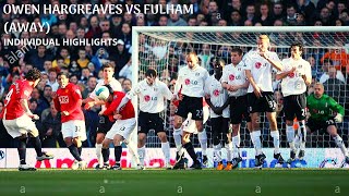 Owen Hargreaves vs Fulham Away  2008 [upl. by Ycrep]