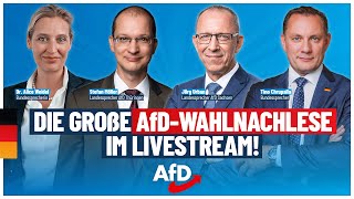 Wahlnachlese Thüringen amp Sachsen Weidel Chrupalla Möller amp Urban live  AfD [upl. by Pepper796]