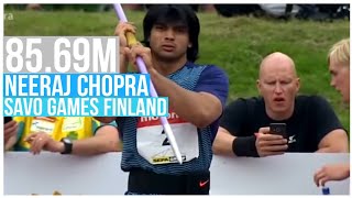 Neeraj Chopra Threw 8569M in Savo Games at Lapinlahti Finland🇫🇮 [upl. by Shandra]