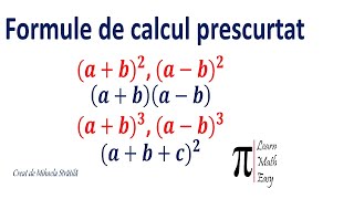 Formule de calcul prescurtat Clasa a VIIa Clasa a VIIIa [upl. by Ninnahc]