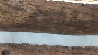 Chinking a log home with oldschool cement based mortar [upl. by Kursh]