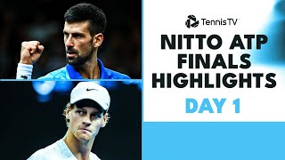 Djokovic vs Rune EPIC Rematch Sinner Takes On Tsitsipas  Nitto ATP Finals Highlights Day 1 [upl. by Adnalahs]