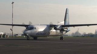 Antwerp airport Fokker F27 startup and TO [upl. by Akiner]