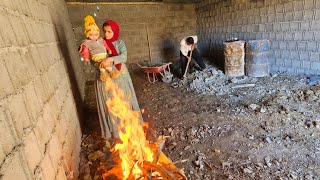 The Nomadic Family Lifestyle Khosrow and Niloufars Dedication in Cleaning the Sheep Shelter [upl. by Amann]