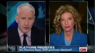 Anderson Cooper Destroys DNC Chair Debbie Wasserman Schultz on Lies about Romney [upl. by Wagoner]