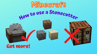 Minecraft How to use a Stonecutter [upl. by Supen]