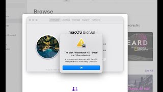 The disk “macintosh hd data” cant be unlocked  Big Sur [upl. by Ateinotna]