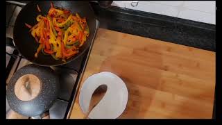 spaghetti di riso alle verdure  شعرية صينية بالخضار [upl. by Fiora]