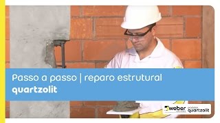 Como aplicar reparo estrutural  Weber quartzolit [upl. by Aicital]