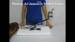 Montaje Jamonero basculante giratorio del modelo Future con base de madera blanca [upl. by Jessa]