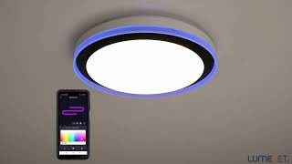 Ledvance Smart WIFI smart ceiling LED lamp black coldwarm white Orbis Magic [upl. by Riddle]