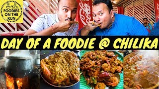 DAY OF A FOODIE AT CHILIKA  EP07  FOODIES ON THE RUN  CHILIKA  CRAB CURRY  PRAWN CHILLY [upl. by Lustick]