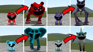 ALL SMILING CRITTERS MONSTER FORMS POPPY PLAYTIME CHAPTER 3 In Garrys Mod [upl. by Drahcir]