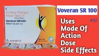 Voveran SR 100 Tablet  Uses  Side Effects  Dose voveransr100 diclofenac severepain [upl. by Suolekcin]