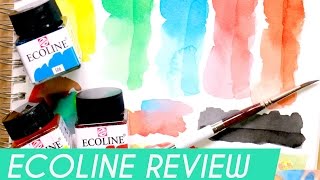 REVIEW  Ecoline Liquid Watercolor set of 6 colors [upl. by Jeannie]