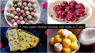 4 new sweet recipes you can make in 5 minsdiwali sweet recipessweet recipeseasy sweet recipes [upl. by Anawal58]