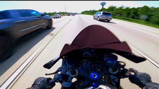 2024 Yamaha R7 Firae Ride Review  Yamaha R7 Top Speed [upl. by Yenwat]