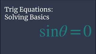 Solve sinθ0 – Trig Equations Solving Basics [upl. by Sampson]