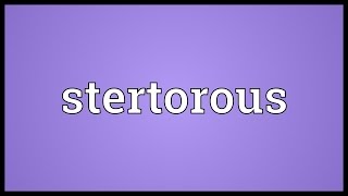 Stertorous Meaning [upl. by Lean695]