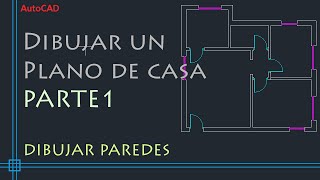 AutoCAD 2D  Tutorial para dibujar un plano de casa PARTE 1 [upl. by Nova]