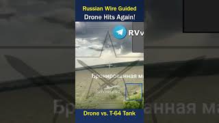 Russian Wire Guided Drone Strikes T64 Tank and APC Drone tank fpvdrone [upl. by Brit]